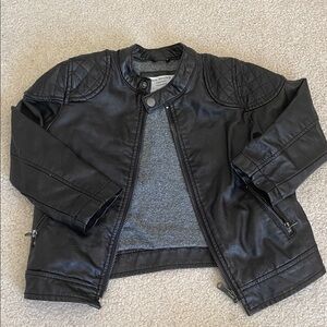 Zara Baby Boy 3/4 Years Black Faux Leather Kids' Jacket